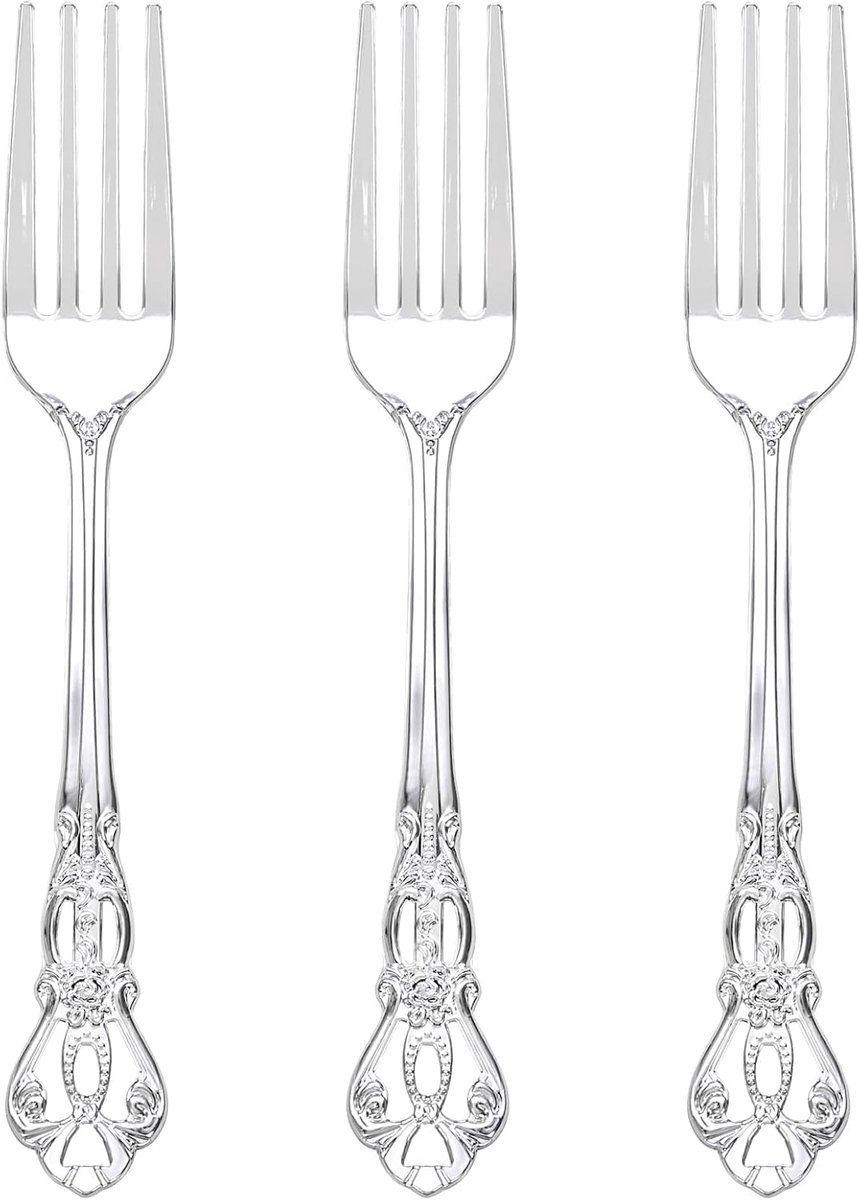 Cuhostki-3-Stuks-Rvs-Tafelvork-Dinervork-Zilver-Standard-Dagelijks-Gebruik