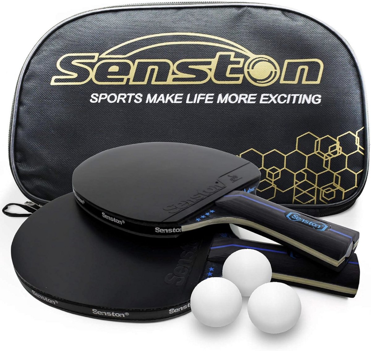Tafeltennis Set met Batjes en Ballen – Tafeltennis Rackets Set met Draagtas – Pingpong Set voor Binnen en Buiten
