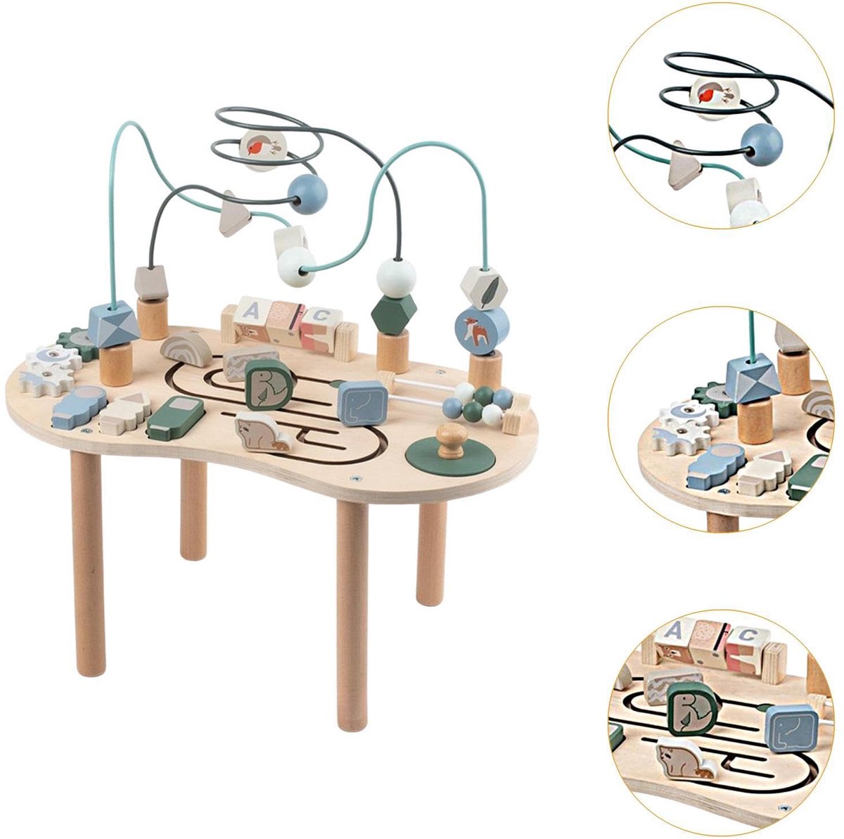 Activiteitentafel voor 1-jarigen - Montessori-speelgoed voor meisjes en jongens van 1 en 3 jaar, houten sensorische speeltafel voor peuters, educatief speelgoed voor baby's, eerste kerst- en verjaardagscadeaus