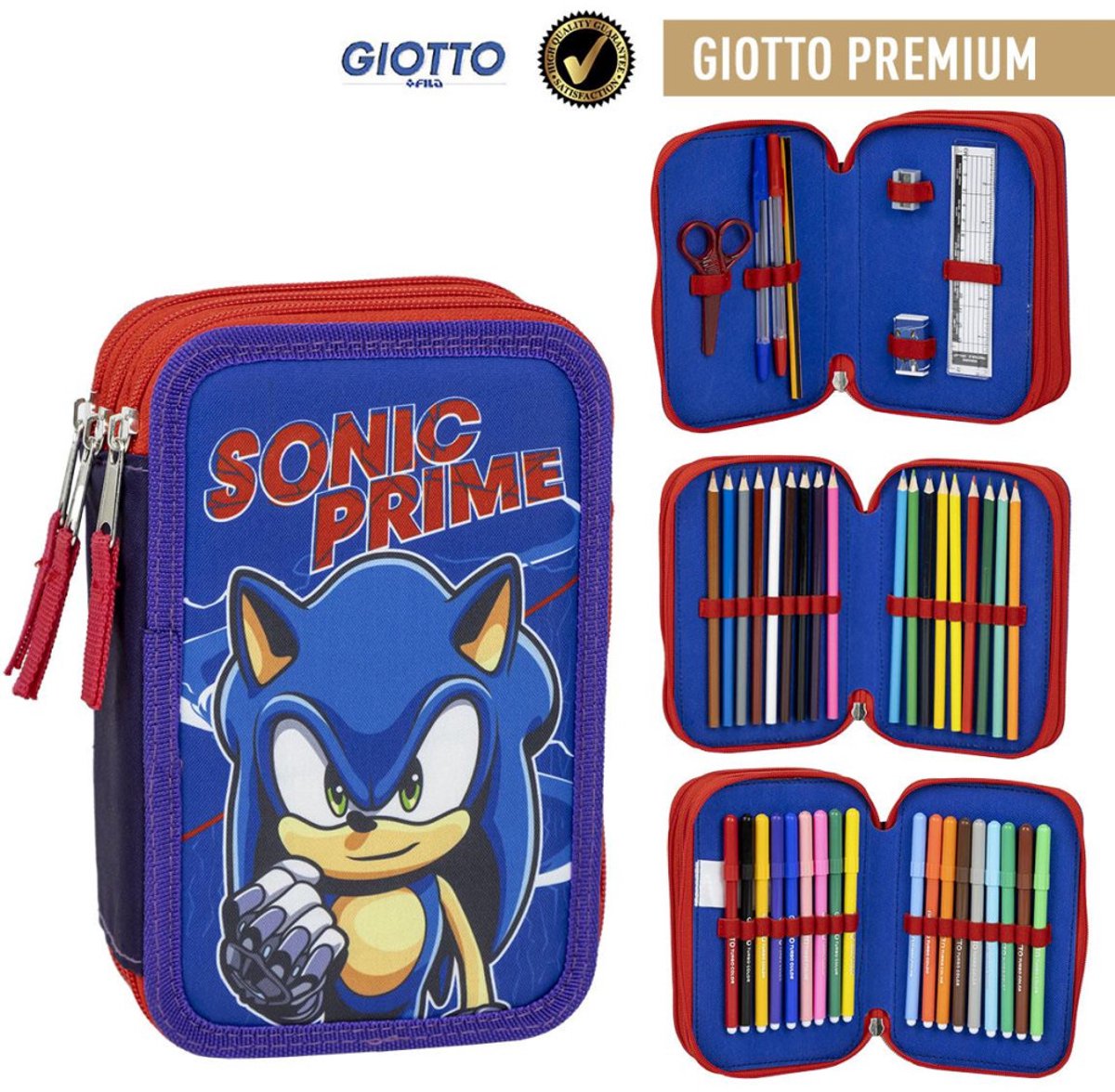 Sonic the Hedgehog Knutselen Tekenen Etui Jongens Meisjes - 44 Stuks