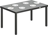 Outsunny tuintafel - Staal, hout, kunststof - 140 x 90 x 74 cm - Grijs