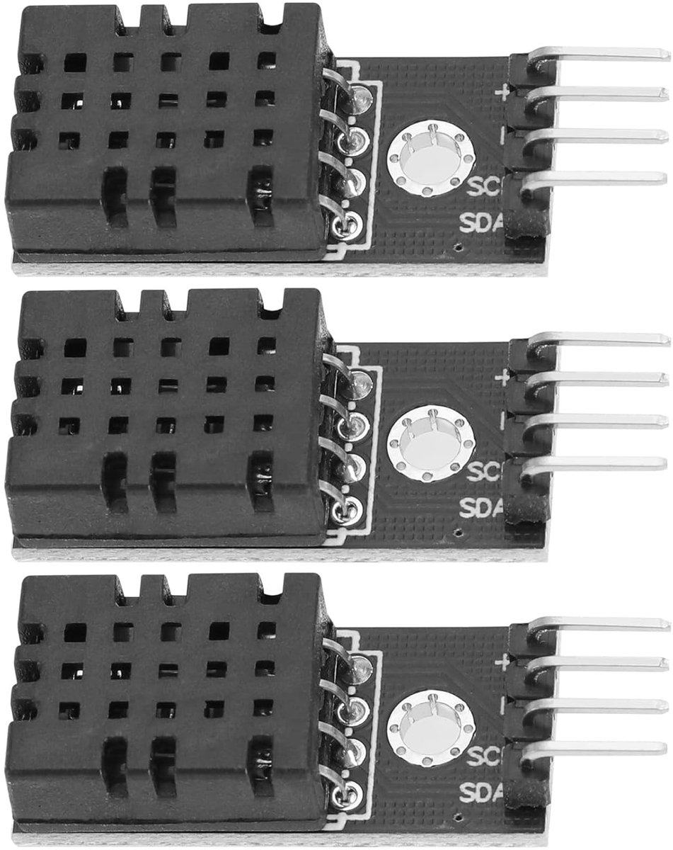 Digitale Sensor - Temperatuur Vochtigheid - Meten Klimaat - Verbeterde Module - 3 Stuks - Grijs