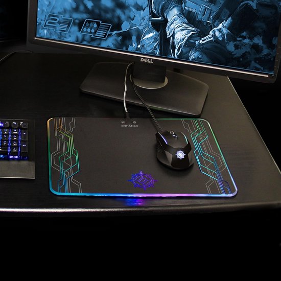 Grote Gaming Muismat met 7 Kleuren RGB Verlichting en Precisie Tracking Oppervlak — afbeelding 3