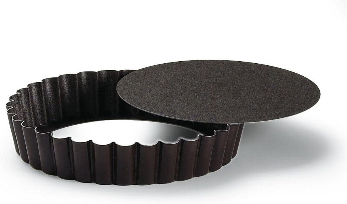 Ronde Taartvorm met Hefbodem en Gegolfde Rand - 14 cm - Anti-aanbaklaag
