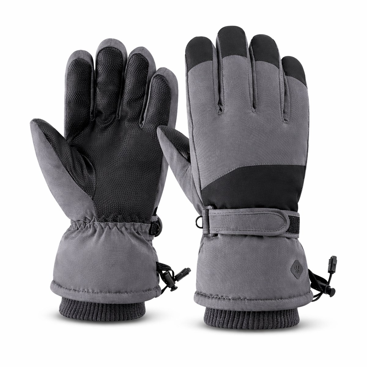 JustValue Ski Handschoenen – Waterdicht Wintersport Handschoenen Dames & Heren Zwart