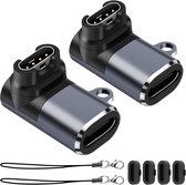 Qost - USB-C naar Garmin Adapter - Spacegrey - Oplaad Connector 90 Graden - Compatibel met Garmin Instinct / Forerunner / Fenix - 2-Pack