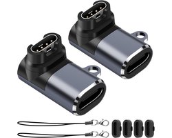 Qost - USB-C naar Garmin Adapter - Spacegrey - Oplaad Connector 90 Graden - Compatibel met Garmin Instinct / Forerunner / Fenix - 2-Pack
