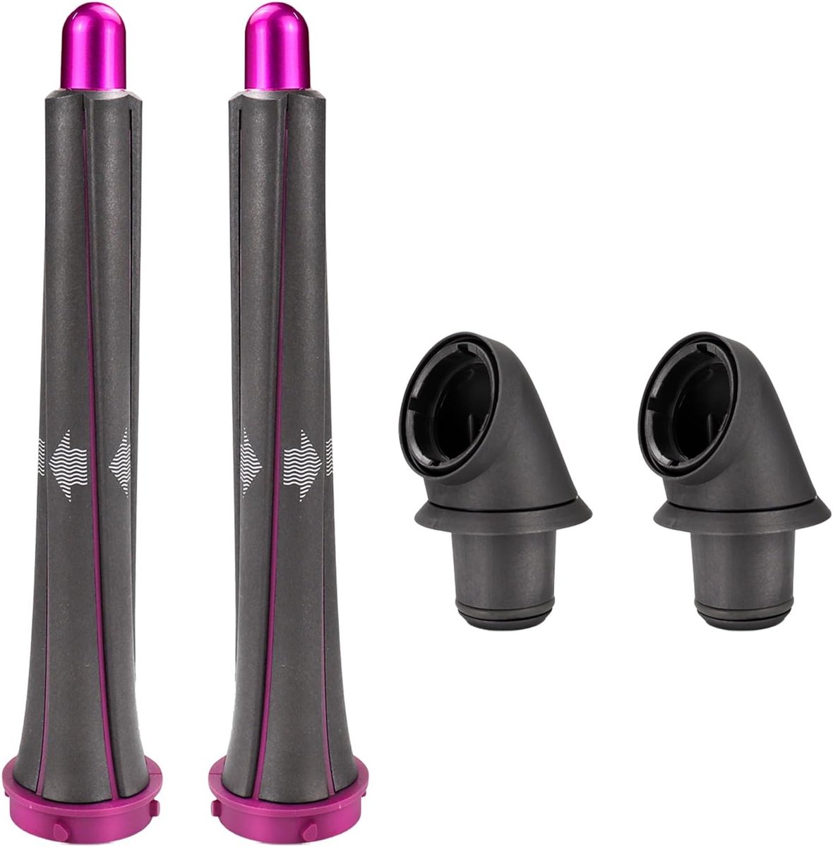 Geschikt voor 2 Stukken 20mm/0.78 Inch Lange Haar Curling Barrels voor Dyson Airwrap Styler Attachment met 2 Adapter voor Dyson HD01 HD02 HD03 HD04 HD08 HD15 HD16, Omzetten van Haardroger naar Curling Iron-Belle's product