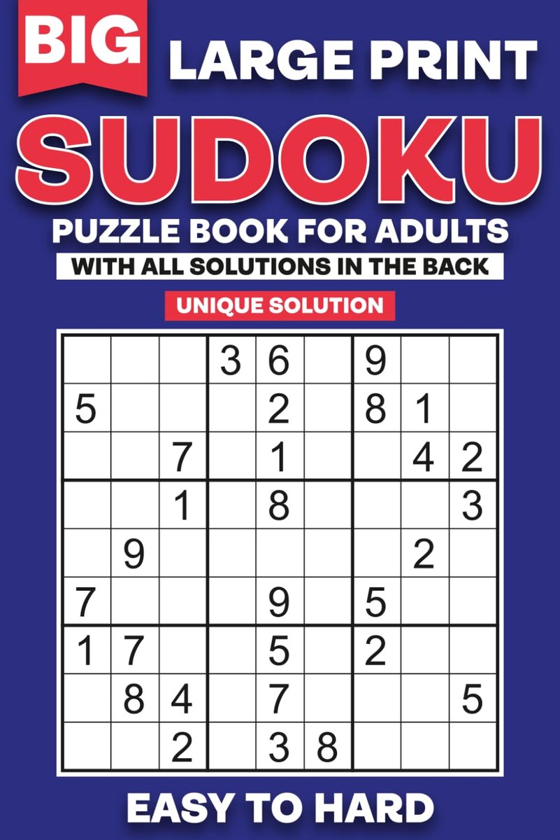 Sudoku Puzzelboek voor Volwassenen en Senioren - Gemakkelijk tot Moeilijk - Groot Lettertype & Oplossingen