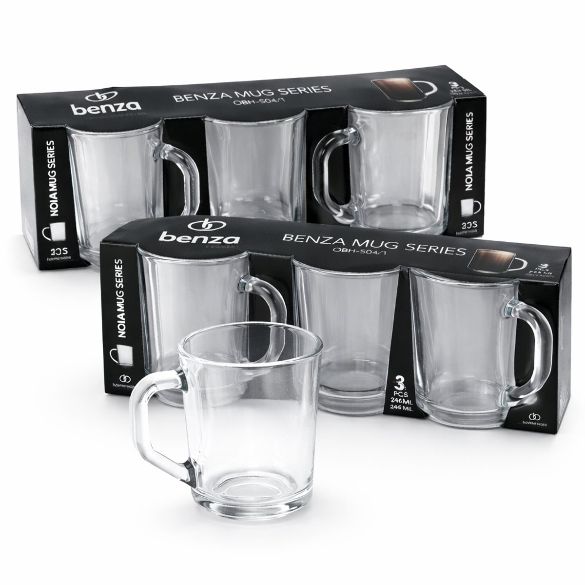 Theeglazen Set - 6 Stuks - 246 ml - Koffieglazen met Oor - Transparant Glas