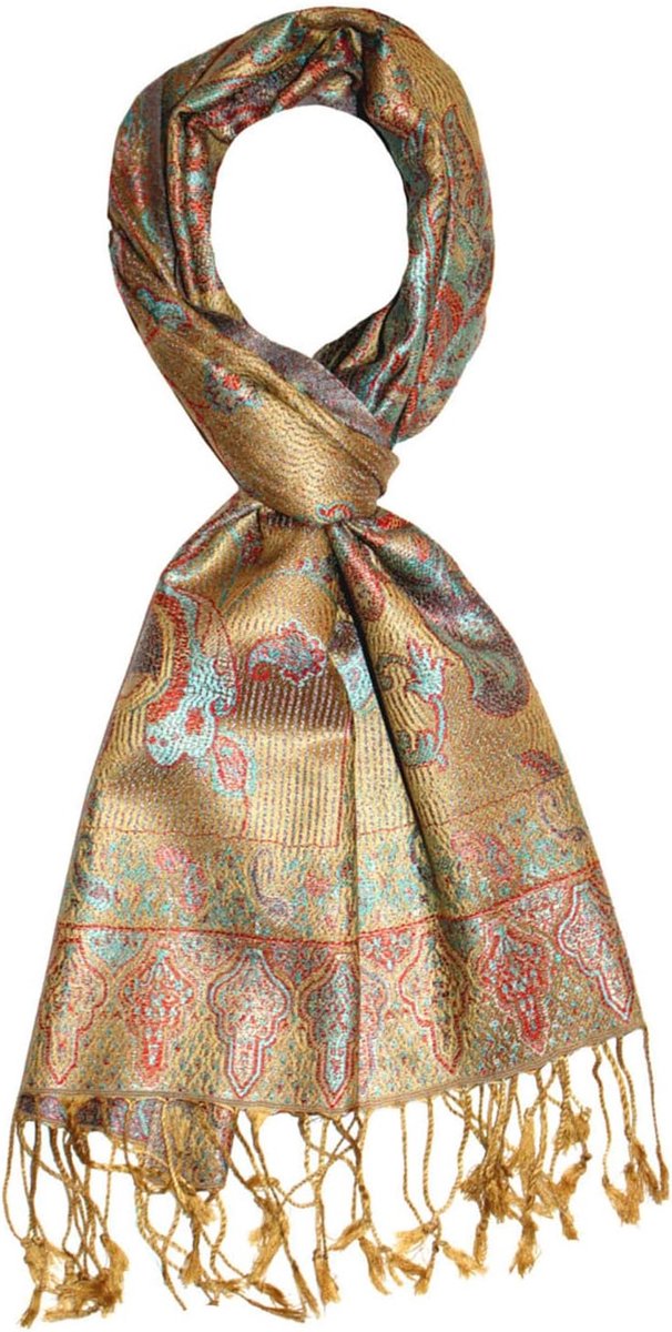 Luxe Heren Zijden Sjaal 100% Zijde Jacquard Geweven Paisley Patroon met Franjes 35x160 cm