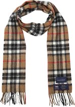 Écharpe adaptée à carreaux en laine mérinos Beige - Taille - Homme