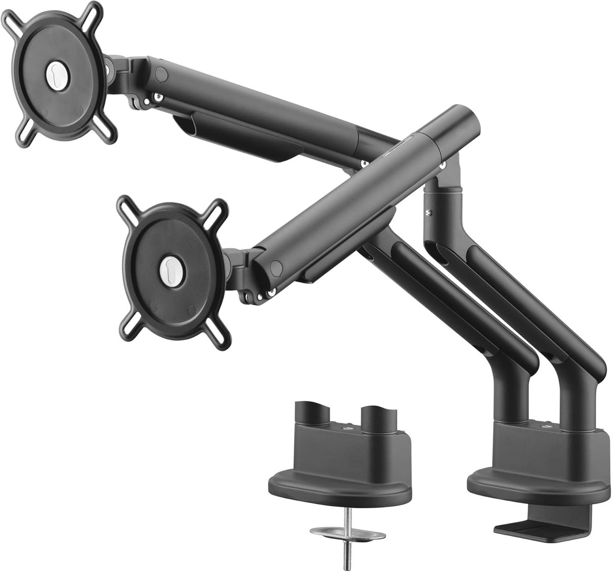 Universele Dubbele Monitor Arm Zwart voor 2 Schermen | Ergonomische Bureauhouder