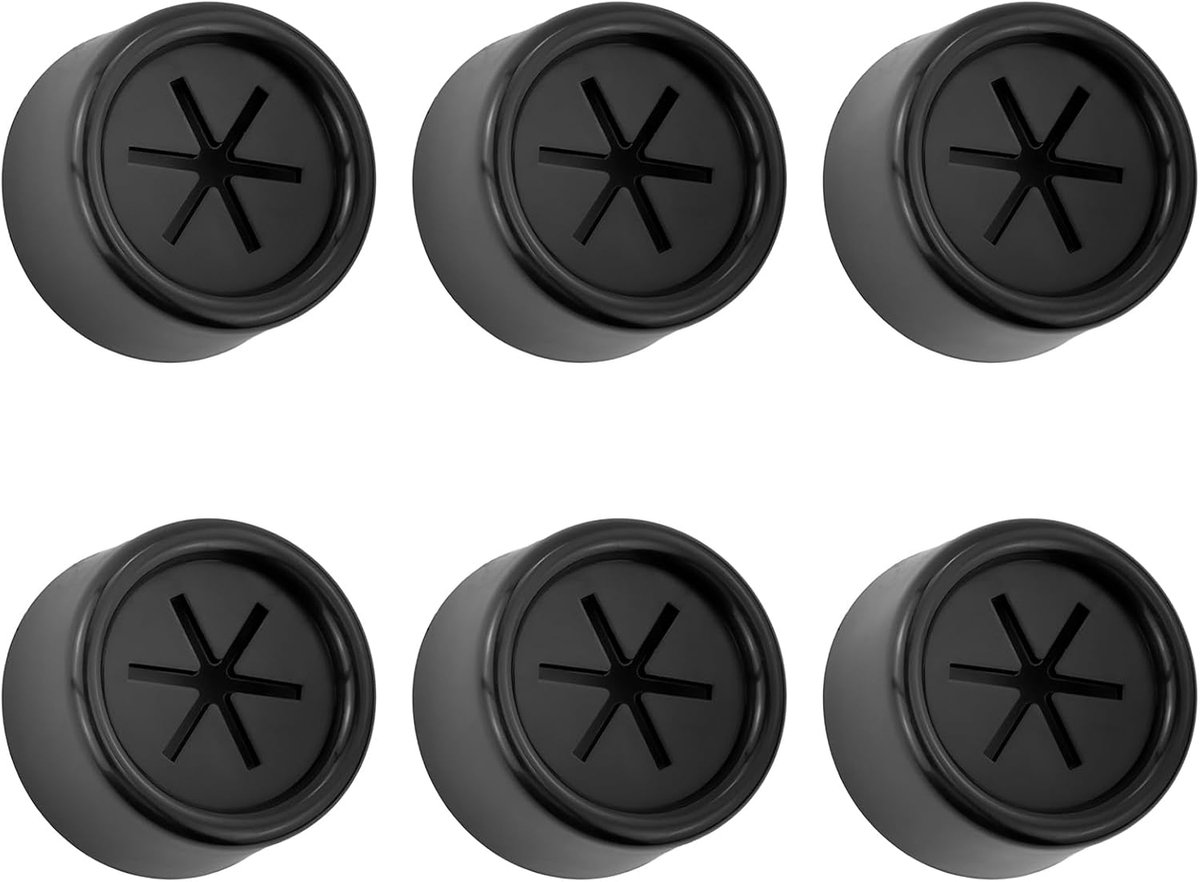 6x Zelfklevende Handdoekhouders Zonder Boren - Ronde Haken voor Keuken en Badkamer (Zwart)