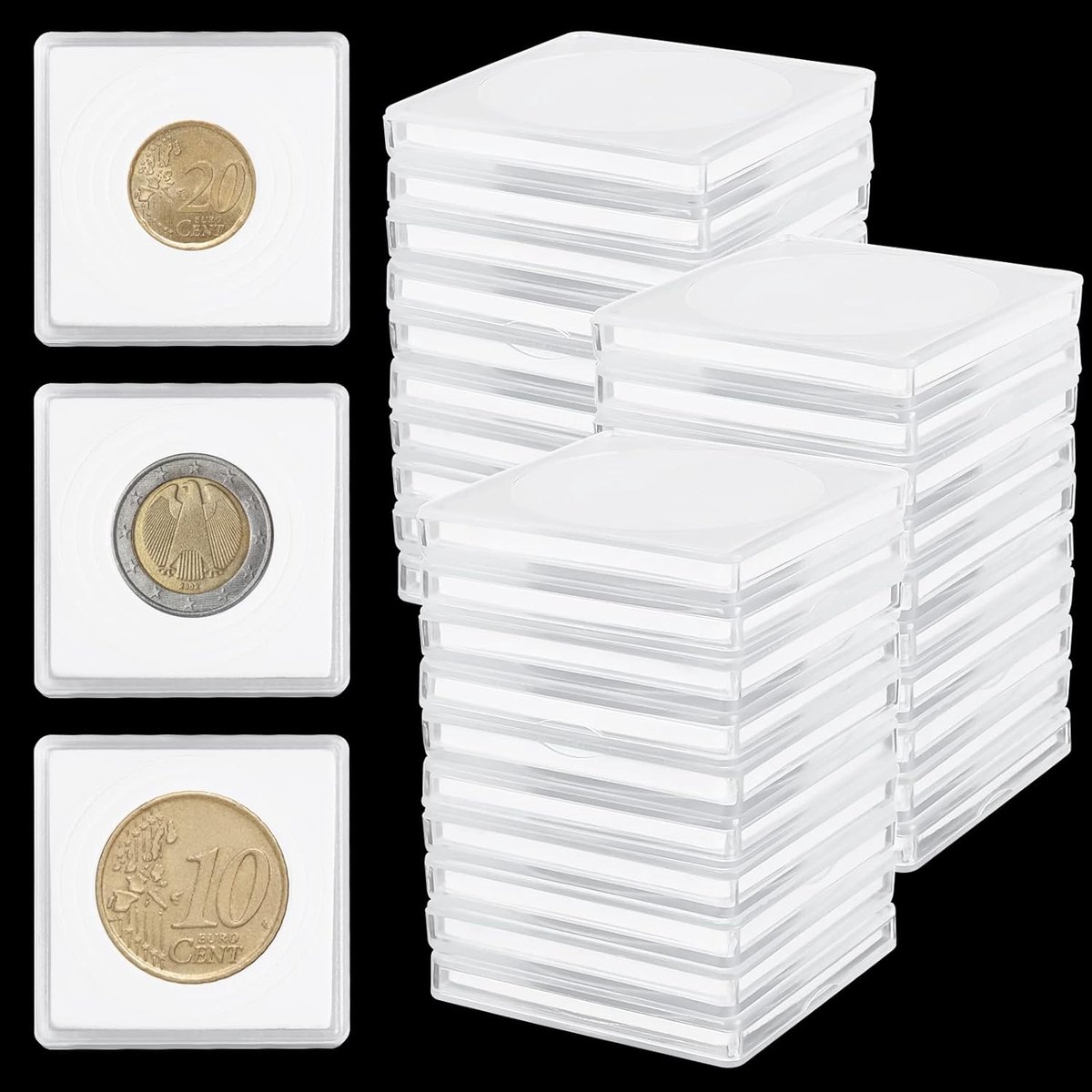 40x Muntcapsules Set met Schuimringen voor Coin Collectie - Munt Houder Bescherming