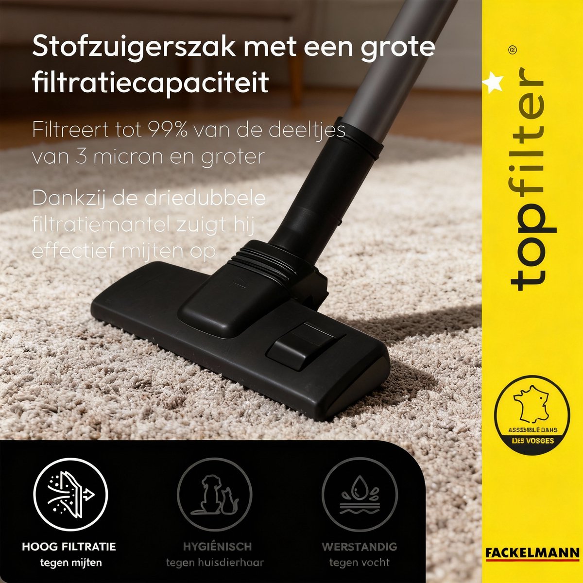 Set van 4 stofzuigerzakken voor Goldstar en LGE TopFilter Premium