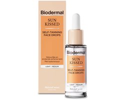 Biodermal Self-Tanning Face Drops, 30 ml - Sun Kissed Zelfbruiner Drops met Hyaluronzuur, Natuurlijke en stralende zomerse teint, Licht-Medium effect
