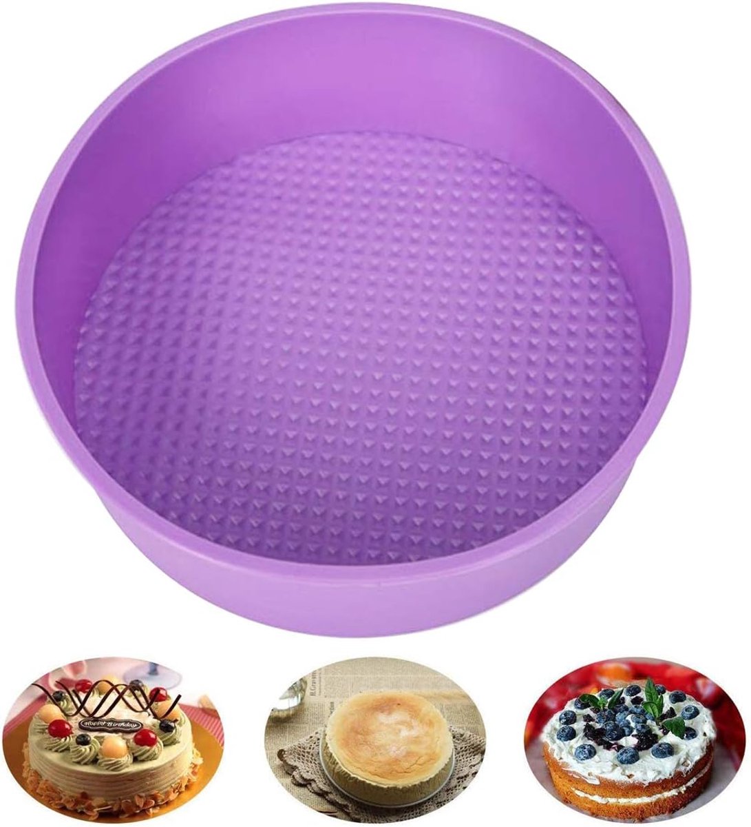 Ronde siliconen bakvorm 25 cm - Diepe, anti-aanbak taartvorm
