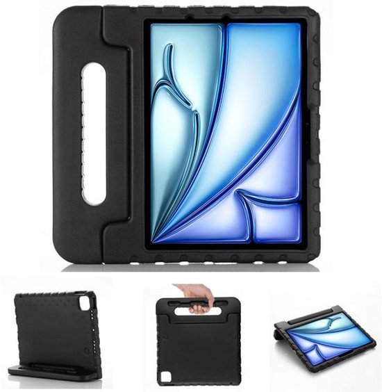 Étui Solidenz enfants iPad Air 11 (M4 / M3 / M2) et iPad Pro 11 pouces (M5 2025 / M4 2024) - Étui antichoc enfants - Étui adapté aux enfants - Noir