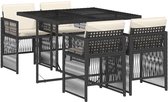 vidaXL Ensemble de jardin 5 pièces avec coussins Noir