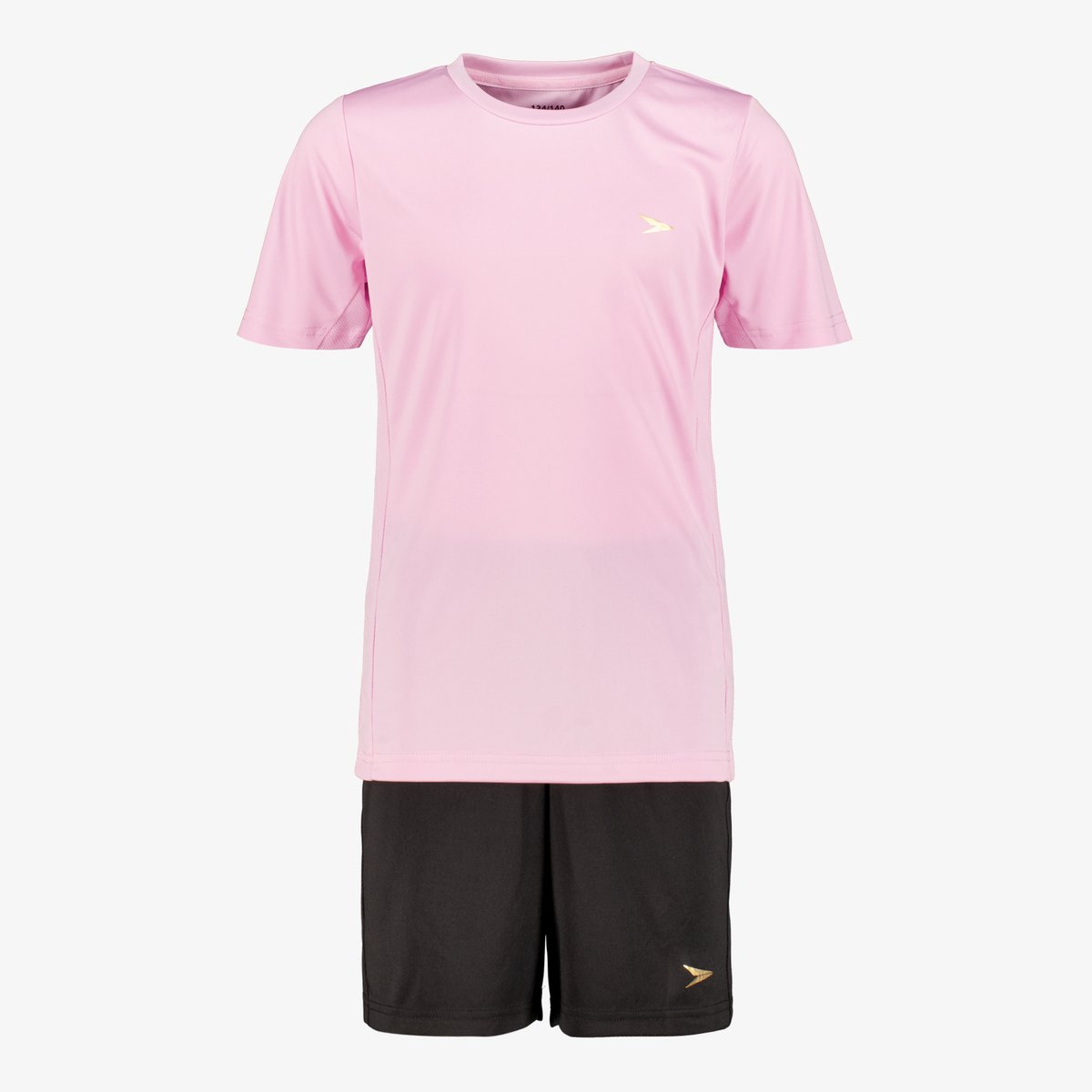 Dutchy tweedelige meisjes sport set lichtroze zwart - Maat 116