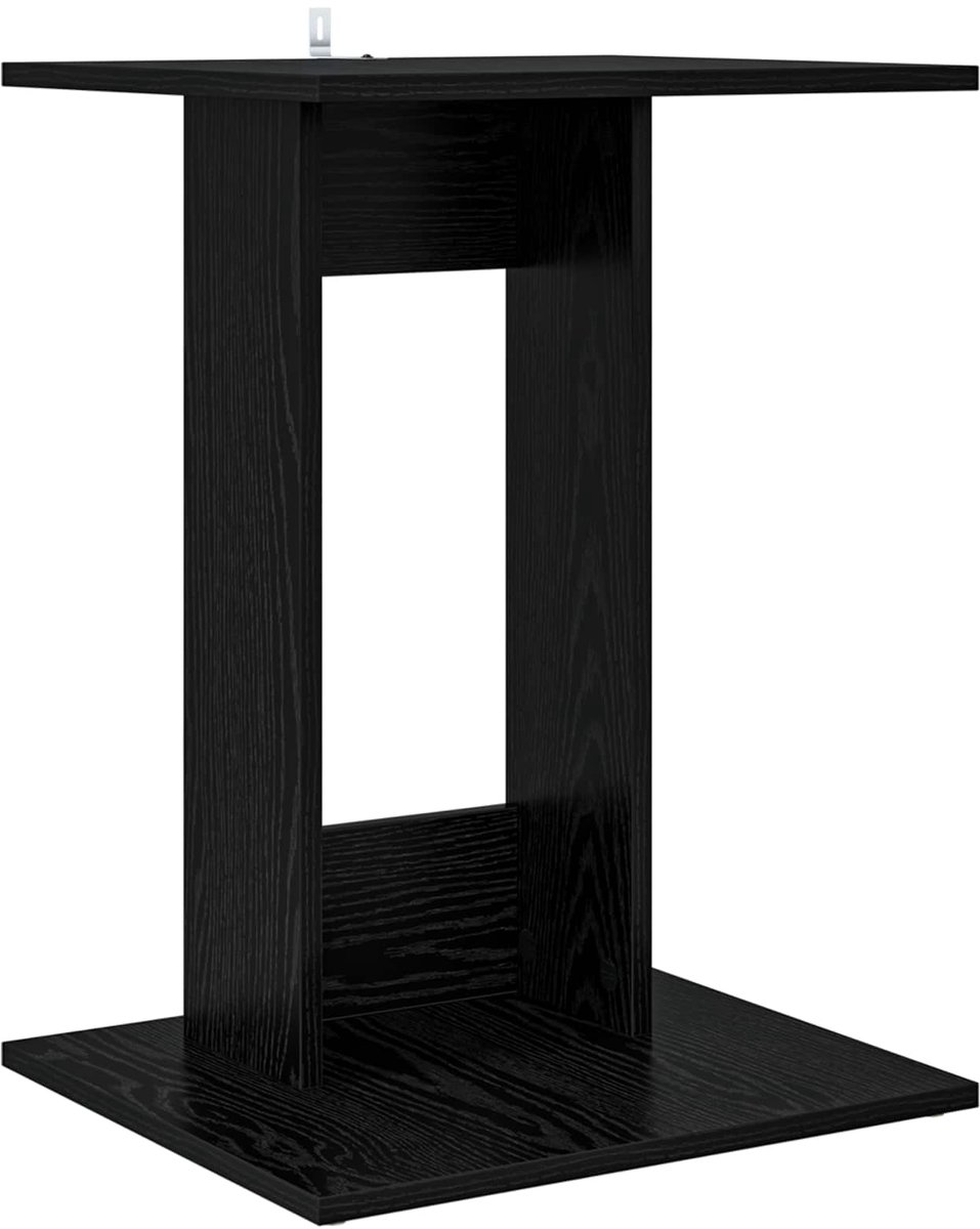 vidaXL Bijzettafel - Zwart - Eiken - 45 - x - 40 - x - 62,5 - cm - Bewerkt - hout Zwart eiken