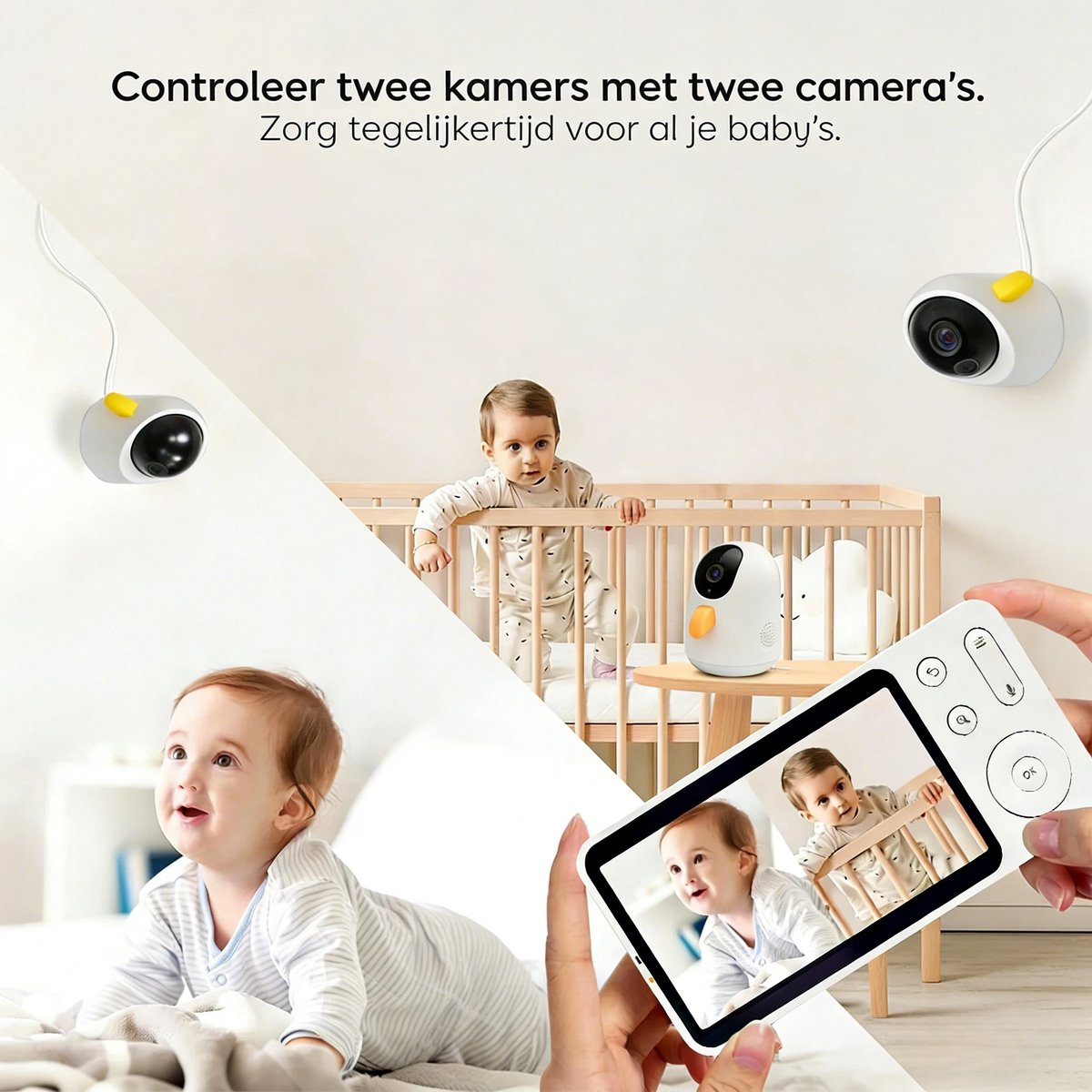 Shenzhen Babyfoon met 2 Camera's en 5 Inch Scherm - afbeelding 2