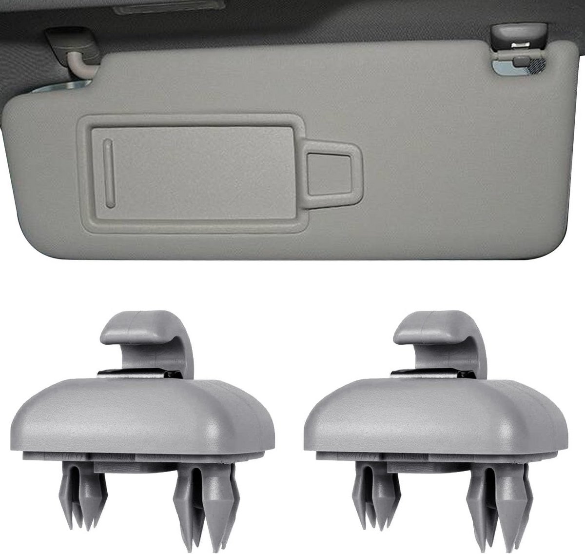 Zonneklephouders Grijs Compatibel met Audi Modellen Auto Accessoire 2 Stuks