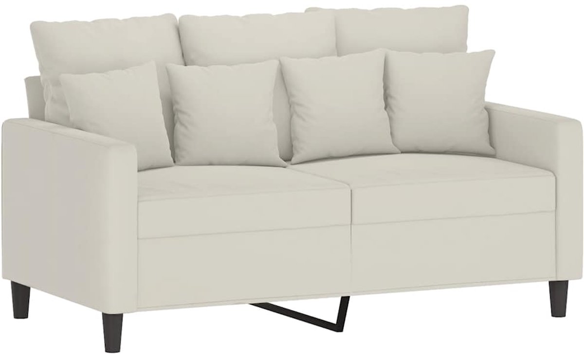 vidaXL Tweezitsbank - 120 - cm - fluweel - crèmekleurig