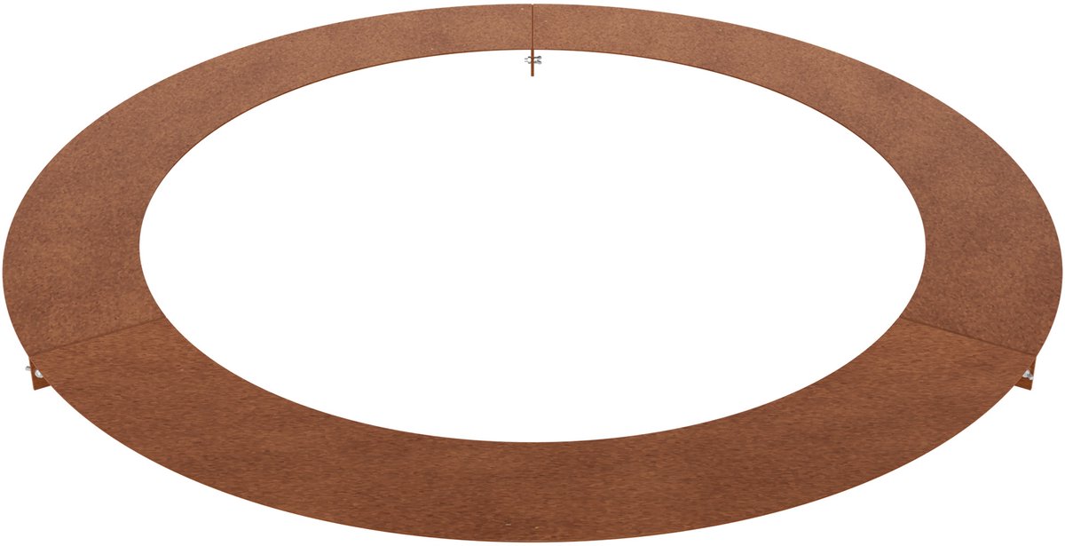Ronde Metalen Rasenkant Ø120 cm – Cortenstaal Roest – Boomring & Beetrand 15 cm – Roestkleur