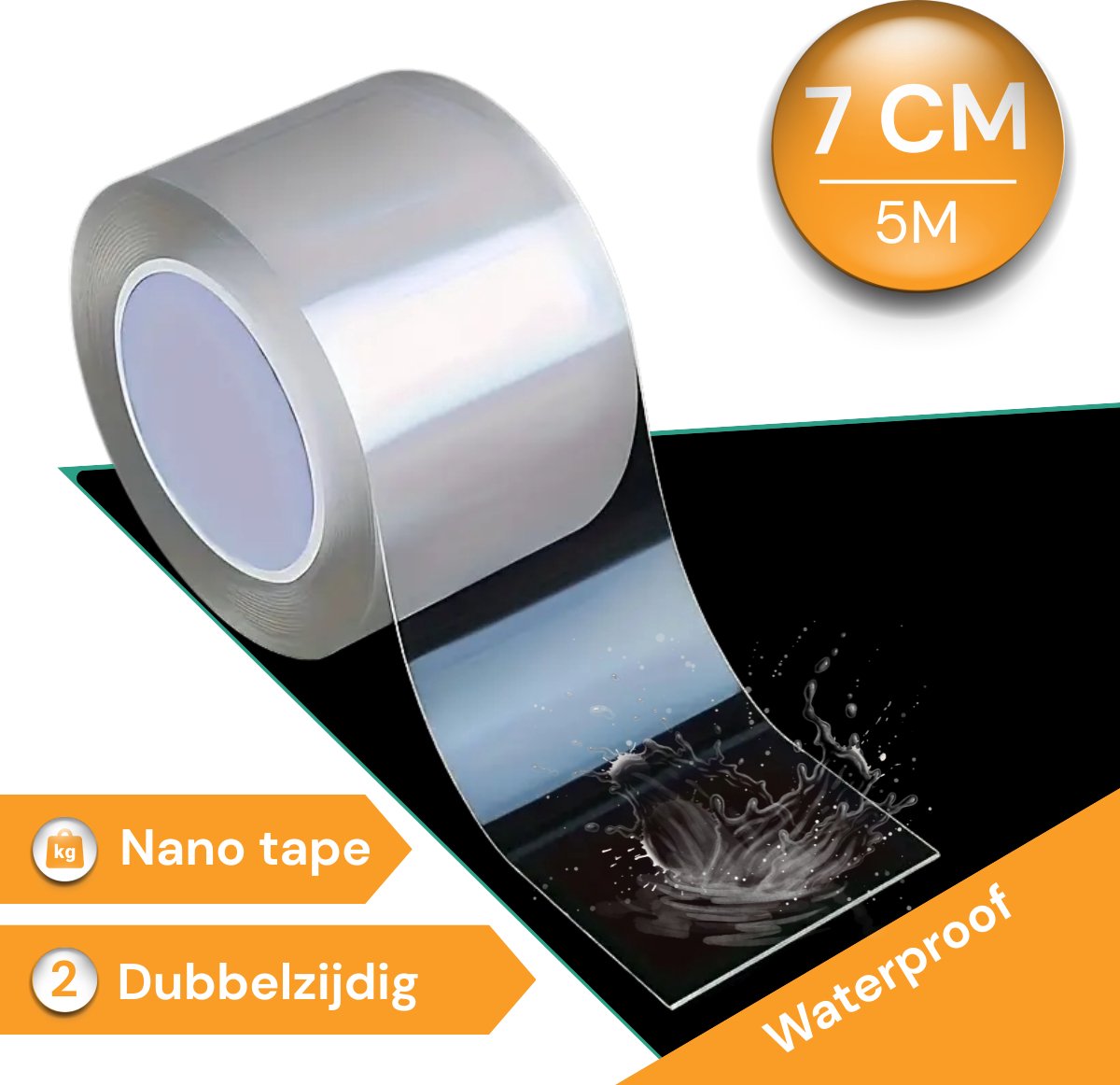 Nano Tape Dubbelzijdig - Sterke Tape - 5 Meter Transparant - 7CM Breed - Universele Plakband voor Meerdere Oppervlakken
