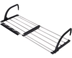 Hangend Droogrek Zwart voor Balkon en Radiator - Ruimtebesparend Kleding Handdoek Ondergoed Schoenen Sokken - Handdoekhouder (45x38cm)