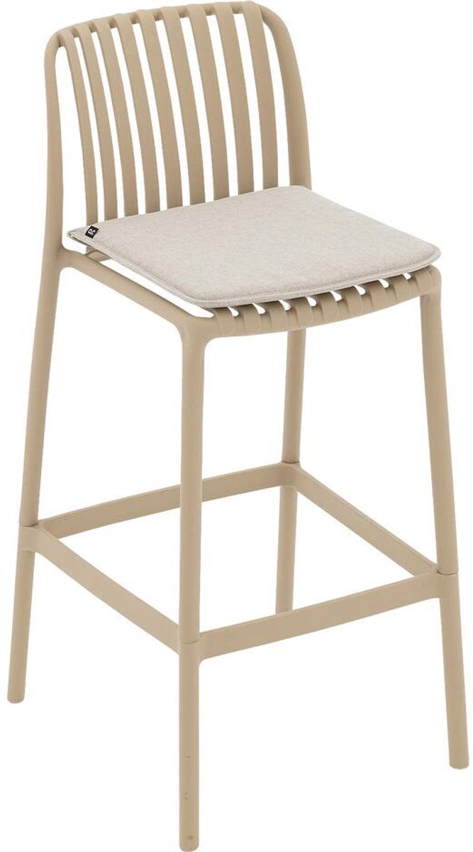Goossens Barstoel Lygeke - Kunststof - bruin - 50 x 103 x 54 cm - Barstoel - inclusief kussen