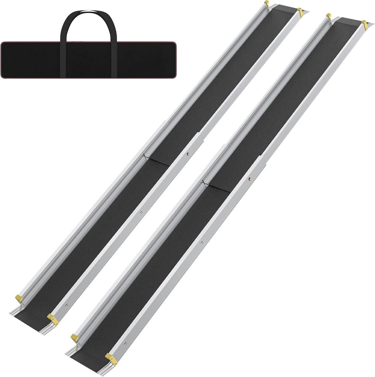 2x Telescopische Aluminium Rolstoelhelling 107-183 cm Max. 300 kg Draagbaar