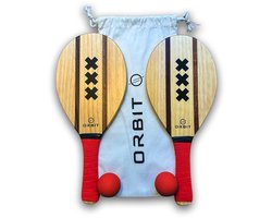 ORBIT - Frescobol - Bat & Ball Set van 2 rackets en 2 ballen - inclusief stoffen tas