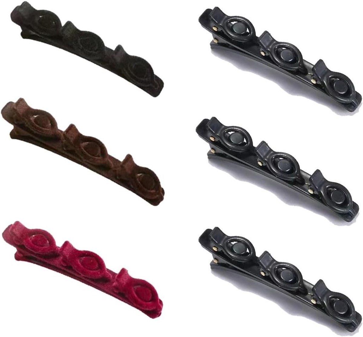 Haarclips set van 6 stuks voor dames - fluwelen haaraccessoires om haar te stylen