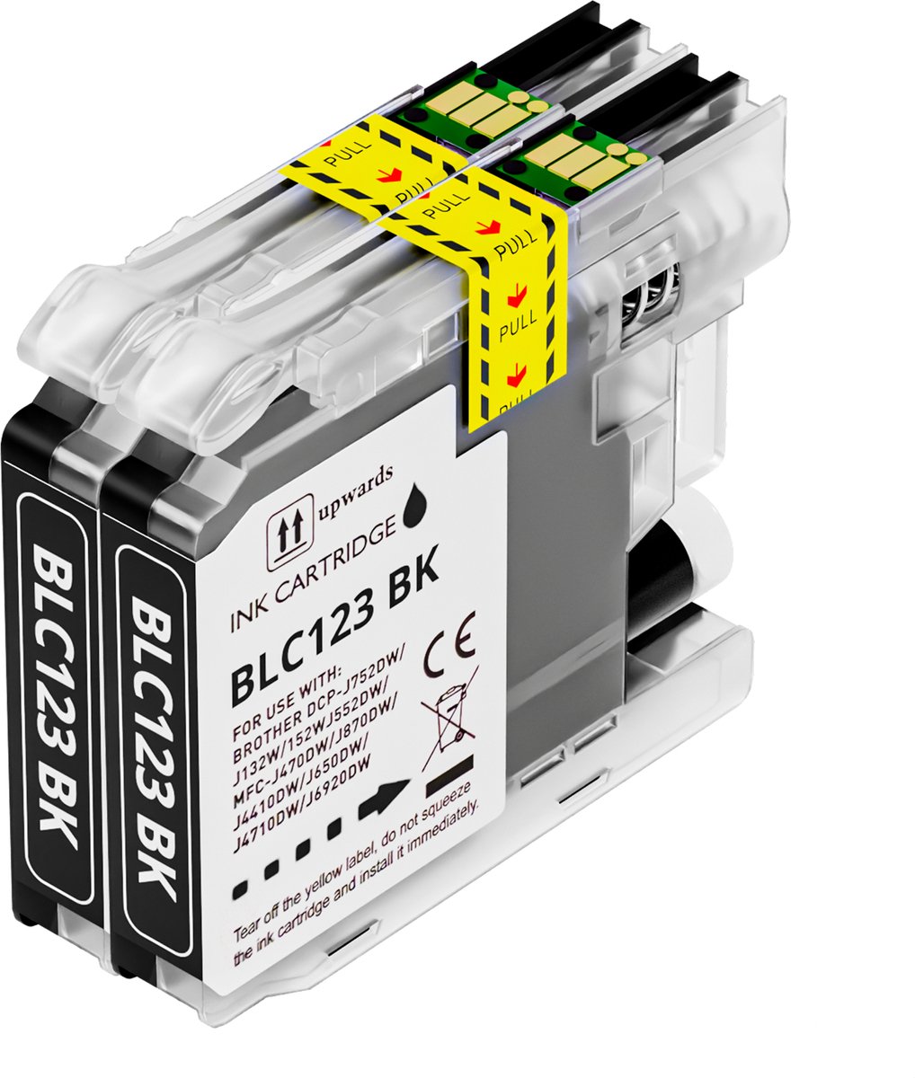 Boxstuff inkt geschikt voor Brother LC123 - 2x Zwart - Compatibel met Brother DCP-J132W / DCP-J152W / DCP-J552DW / DCP-J752DW / MFC-J4410DW / MFC-J4510DW / MFC-J4610DW / MFC-J470DW / MFC-J4710DW / MFC-J650DW / MFC-J6520DW