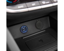 Inbouw USB-aansluiting voor Sigarettenaansteker - Blauw LED - 12/24 V (54926BL)