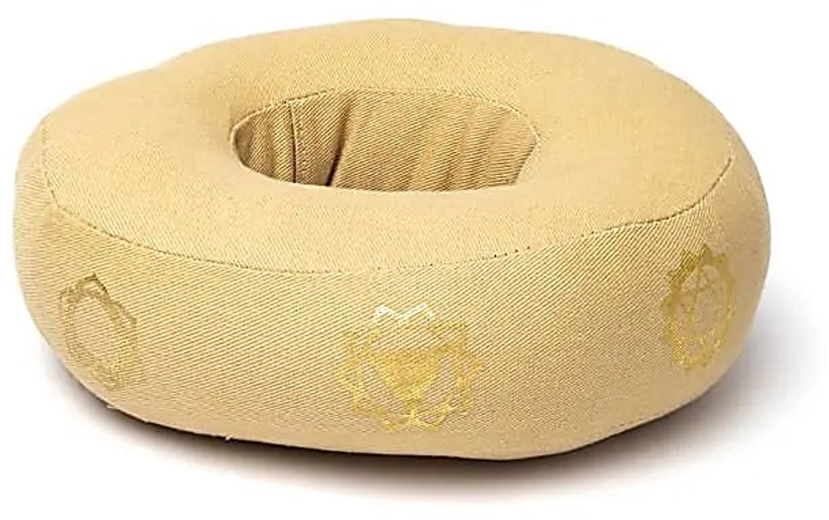 Klankschaalkussen 7 chakra’s beige M – 17 cm x 6 cm