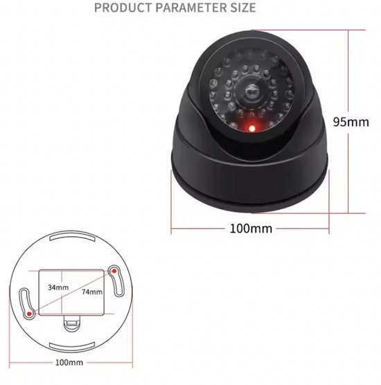 Dummy beveiligingscamera - Dummy camera - Nep camera - Nep Security Cam met rood knipperend led indicator HiCHiCO® 5STUKS van HiCHiCO® — afbeelding 2