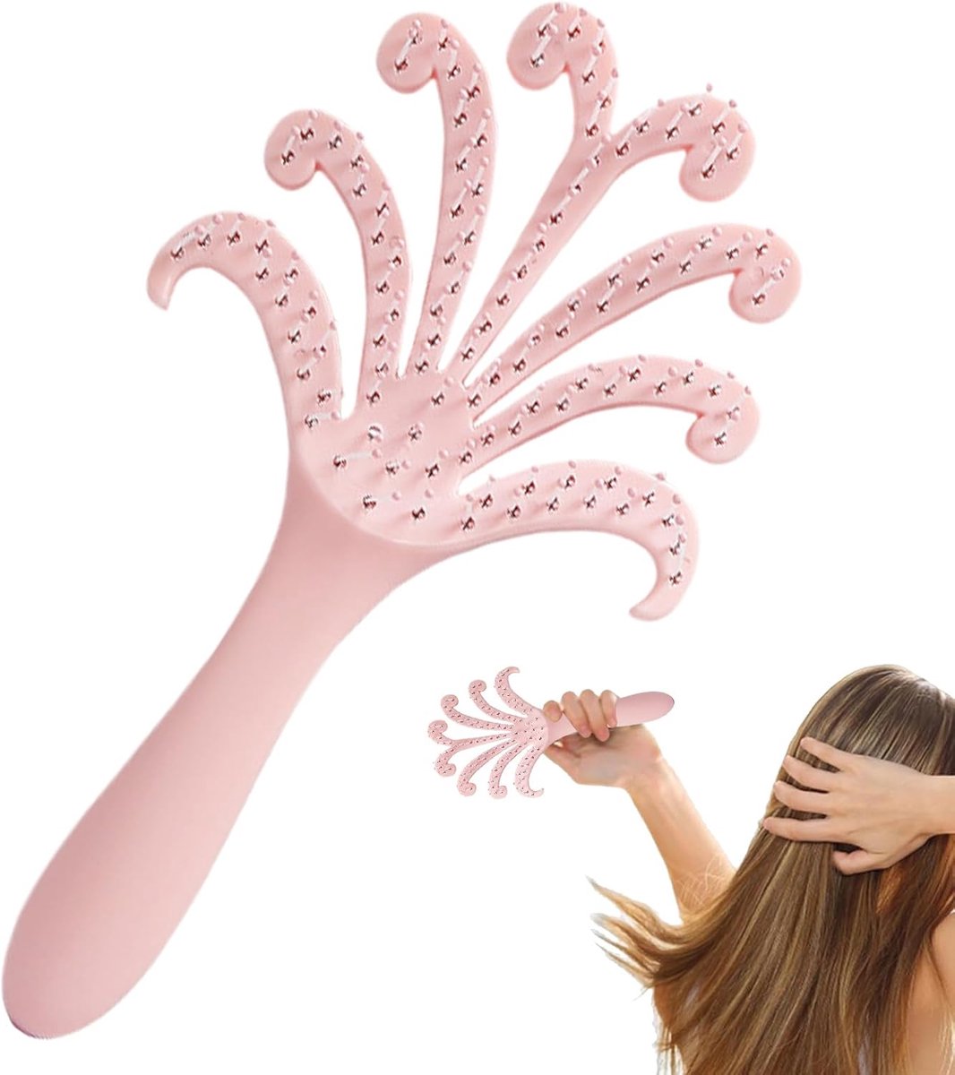 Haarmassagekam - Octopus Apparaat - Hoofdhuid Stimulatie - Ergonomisch Ontwerp - 11 x 20 cm