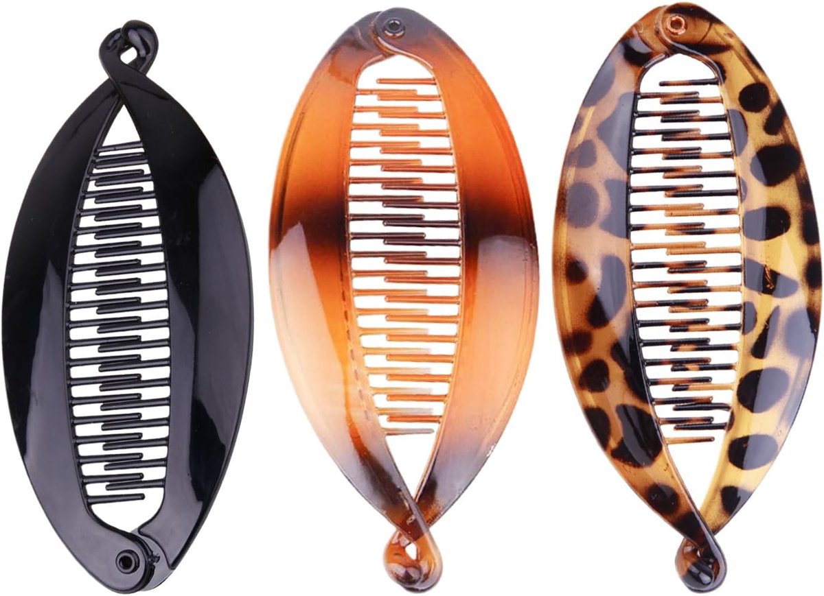 Banaan Haarclip - Haaraccessoire Set - Stijlvol Haar - Brede Tand - 6.4 x 14cm