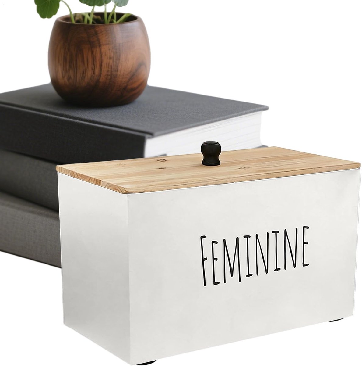 Badkamer Organizer - Opbergdoos - Persoonlijke Hygiëne - Houten Decor - 225 x 158 x 158 cm - Wit