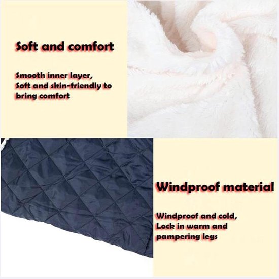 Rolstoel Voetenzak - Warme Dekens - Onderlichaam Warm Houden - Windproof Waterdicht - 132 x 65 cm - Grijs — afbeelding 3