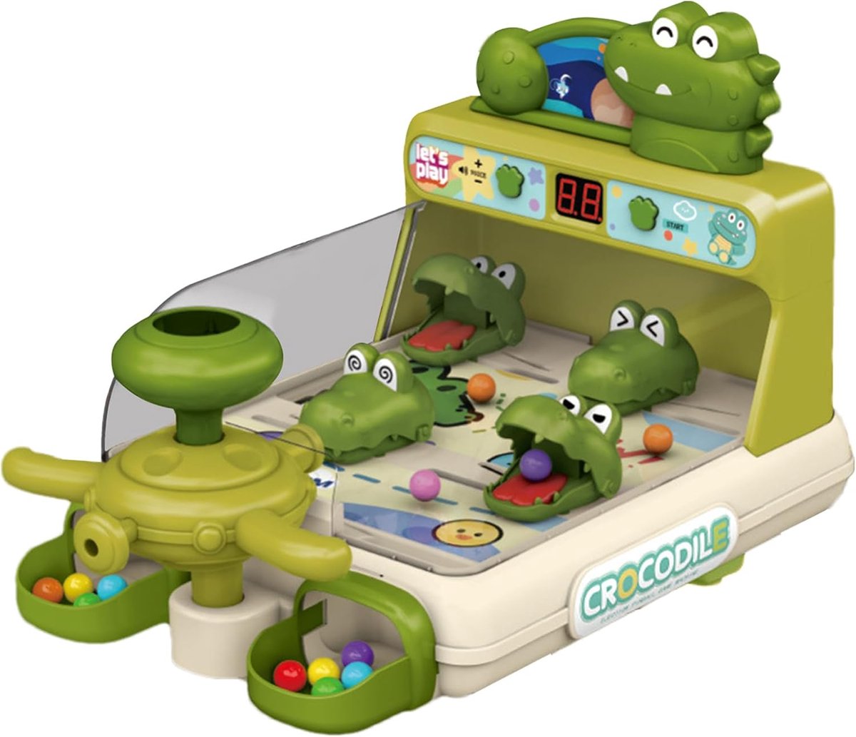 Dinosaurus Pinball - Tafelspel Arcade - Kinderen Spelen - Meertraps Ontwerp - 22 x 19 x 33 cm - Groen