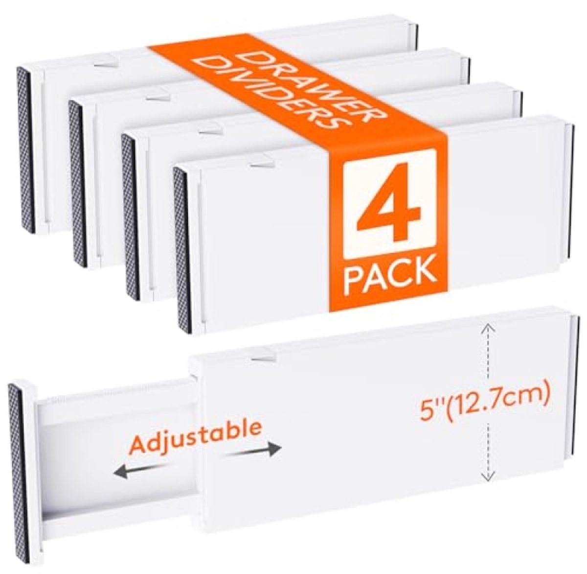PromoHome Verstelbare Ladeverdeler Set van 4 - Uitbreidbare Organizers voor Nette Opbergoplossing