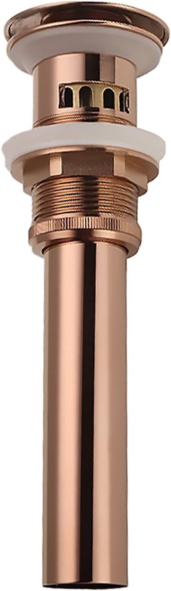 Afvoerstop Badkamer - Universele Stop - Gootsteen Reparatie - Met Haarvanger - 68mm Diameter - Roségoud