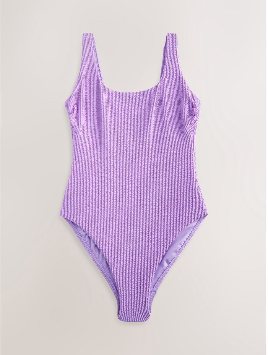 Next Dames - Buikbedekkend badpak met ruime ronde hals - Paars Lilac Purple