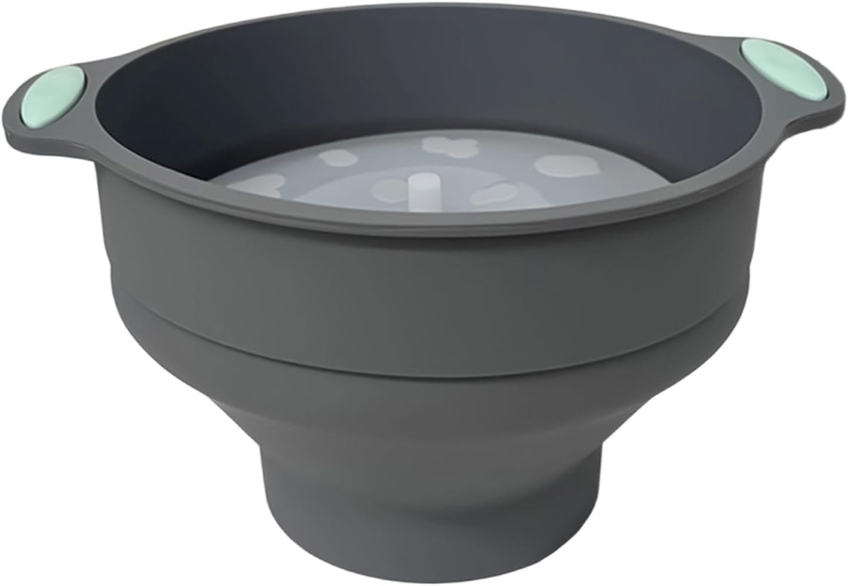 Magnetron Popcorn Maker Snack Kom Thuis Filmavond Inklapbaar Ontwerp 25x20.5x6cm Grijs