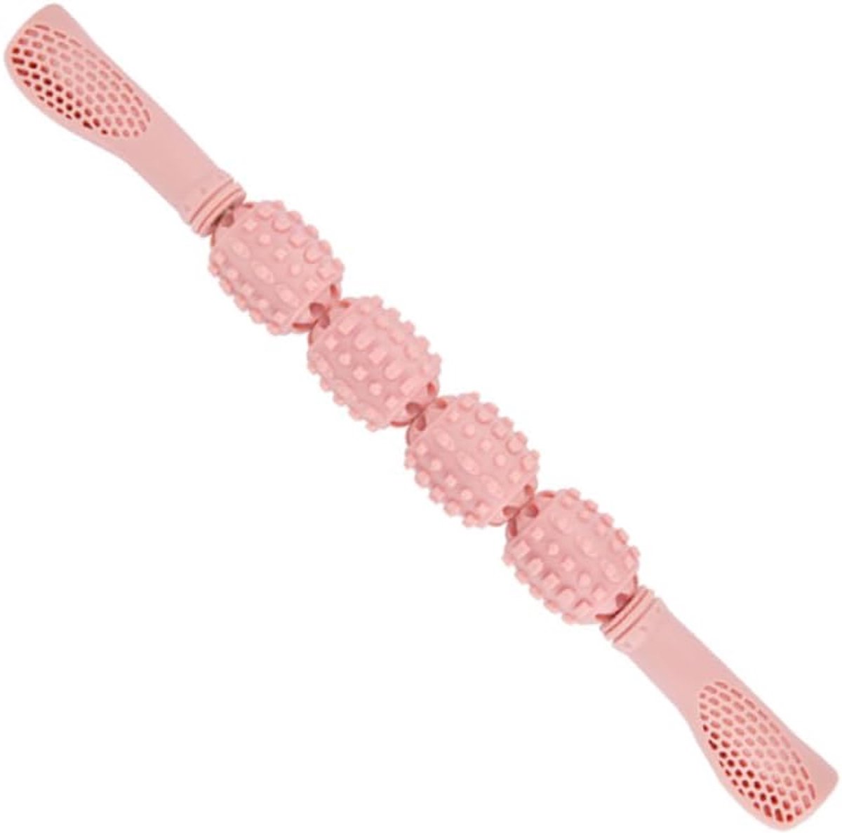 Massageroller - Spierroller - Spierontspanning - Vierwielig ontwerp - 47cm lang - Roze
